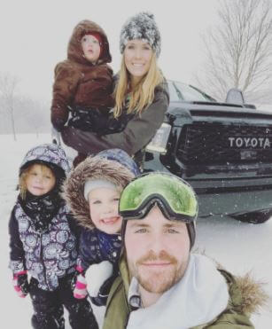 Sheilagh Boudia son David Boudia and daughter-in-law Sonnie with their children.